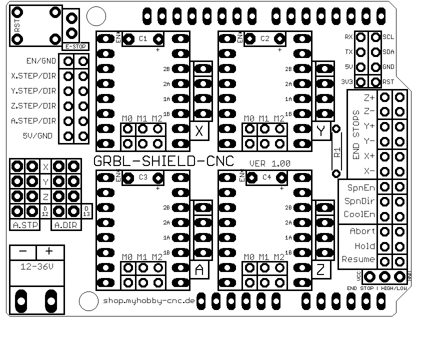 Схема подключения cnc shield v4